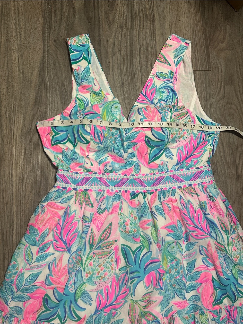 Lilly Pulitzer Tropical Floral Maxi Dress Pink Green Sleeveless Resort. - Picture 7 of 12
